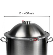 Крышка штампованная купольная с выходом 2 дюйма на куб 50 л (D=400 мм)