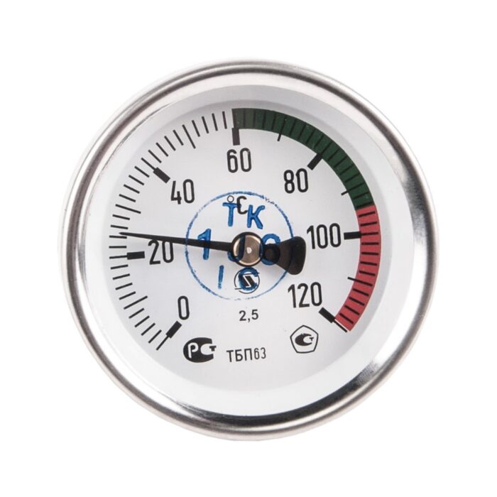 Термометр биметаллический радиальный 0-120 гр.